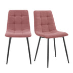 Dusklia - Eden Set Of 2 Dining Chairs - Velvet - Pink