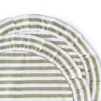Dusklia - Edith Stripe Frill Edge Set of 4 Placemats - Olive Green