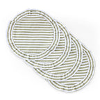 Dusklia - Edith Stripe Frill Edge Set of 4 Placemats - Olive Green