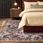 Dusklia - Elara Traditional Floral Rug - Brown
