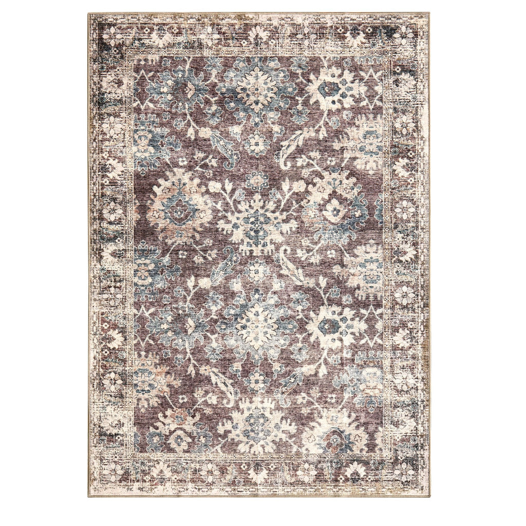 Dusklia - Elara Traditional Floral Rug - Brown