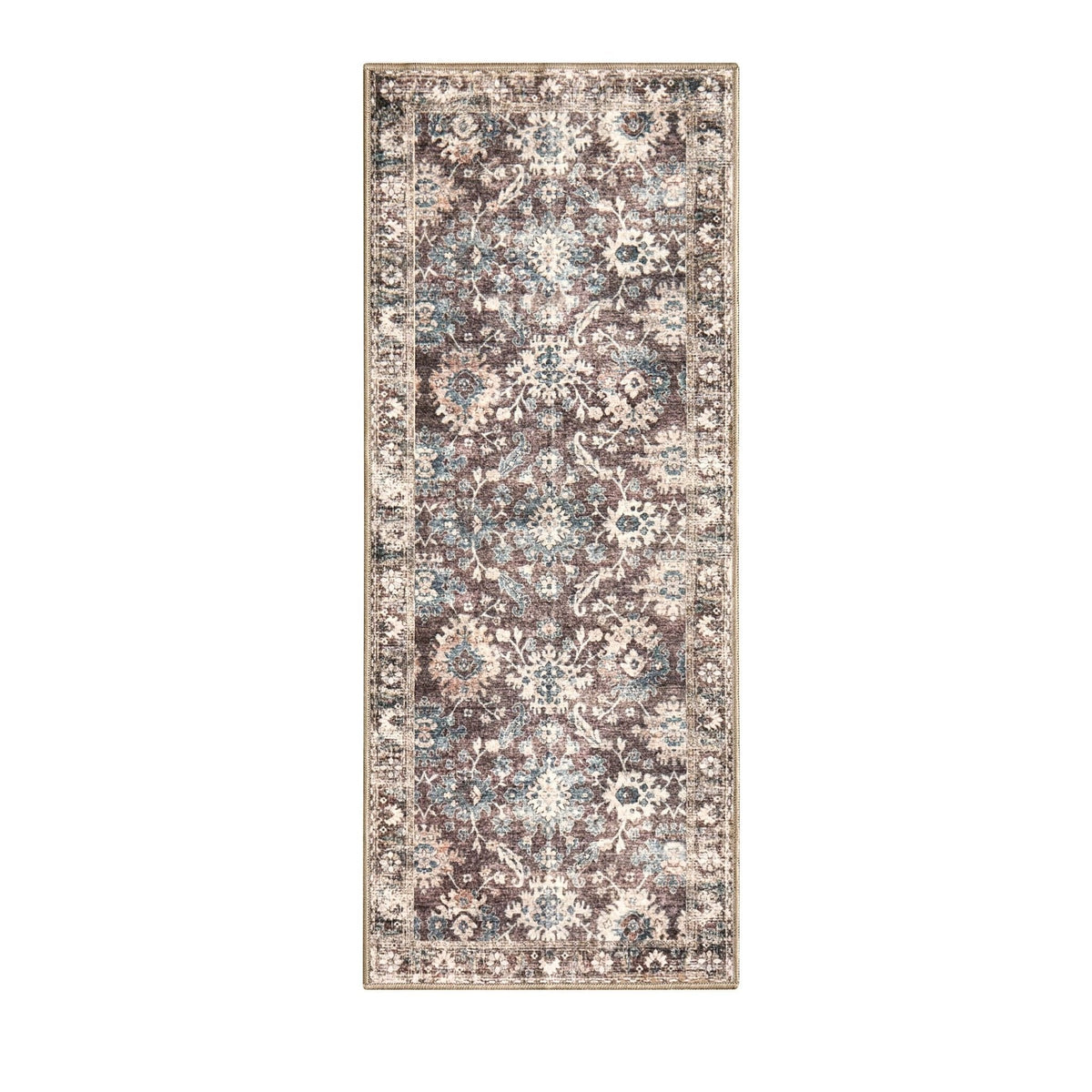 Dusklia - Elara Traditional Floral Runner 60x150cm - Brown
