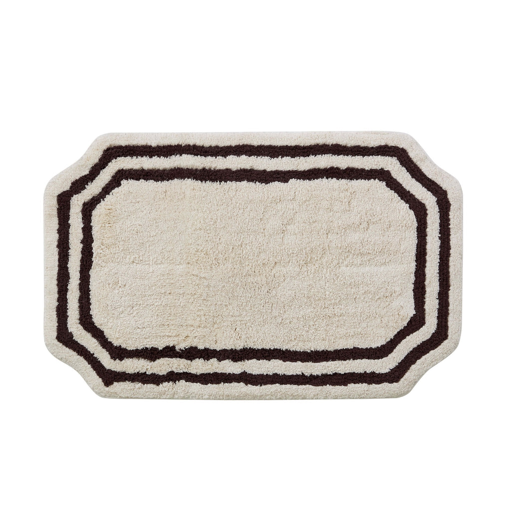 Dusklia - Elba Border Bath Mat - Vanilla & Chocolate