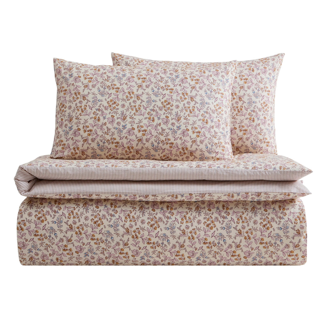 Dusklia - Elleanor 100% Cotton Floral Duvet Cover & Pillowcase Set - Multicoloured