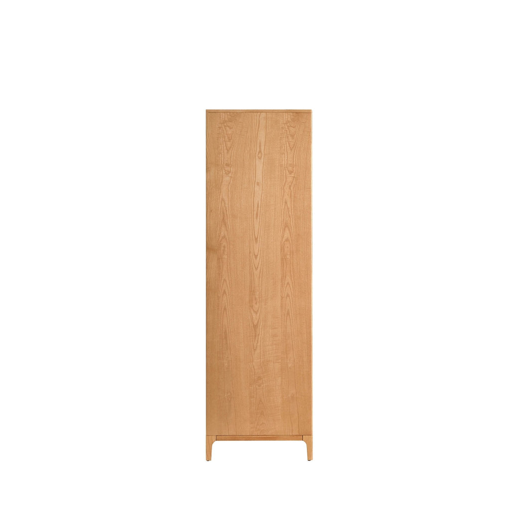 Dusklia - Elena Ash 2 Door Wardrobe with Drawers - Light Wood