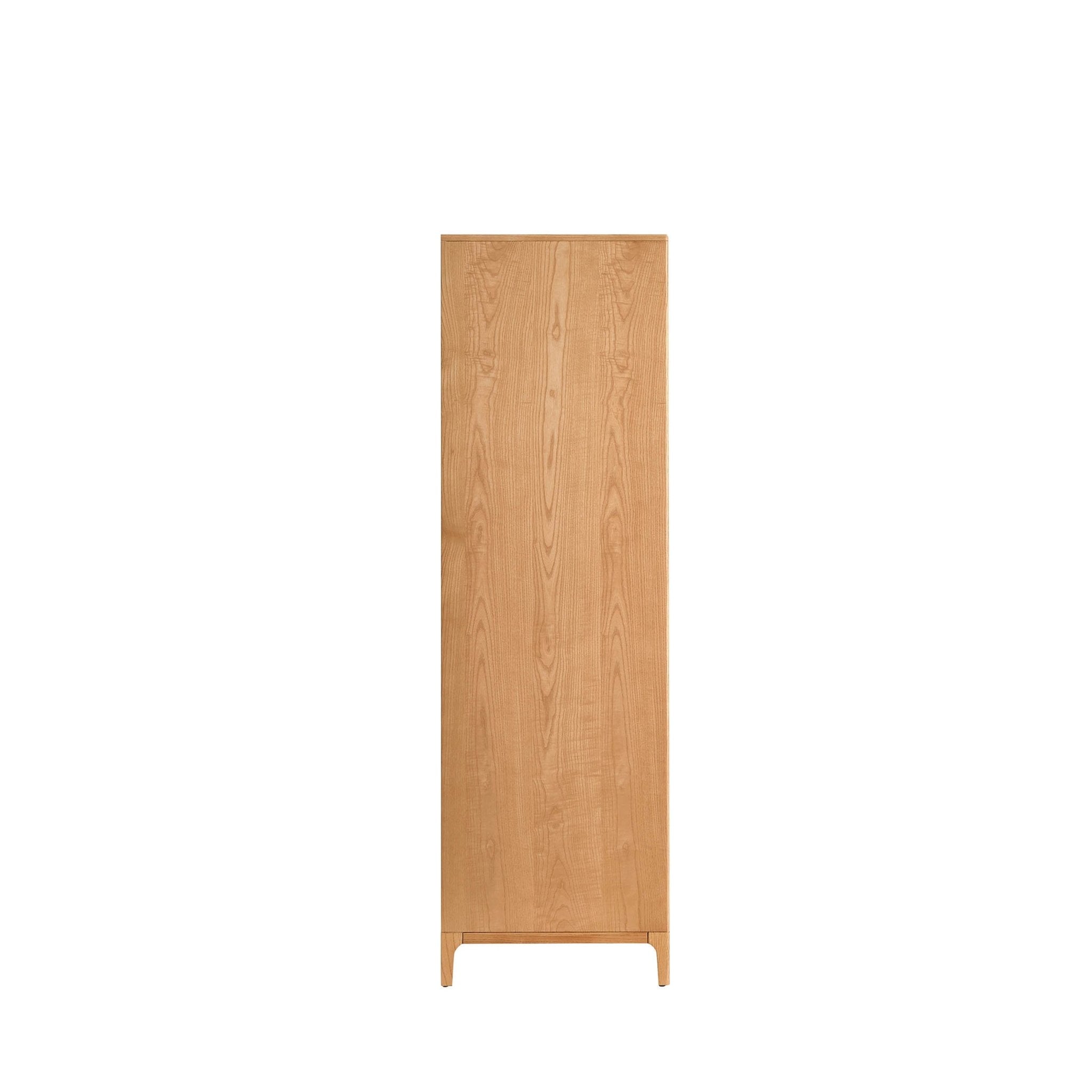 Dusklia - Elena Ash 2 Door Wardrobe with Drawers - Light Wood
