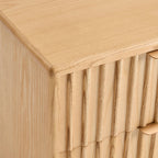 Dusklia - Elena Ash 2 Drawer Bedside Table - Light Wood