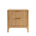 Dusklia - Elena Ash 2 Drawer Bedside Table - Light Wood