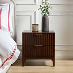 Dusklia - Elena Ash 2 Drawer Bedside Table - Walnut