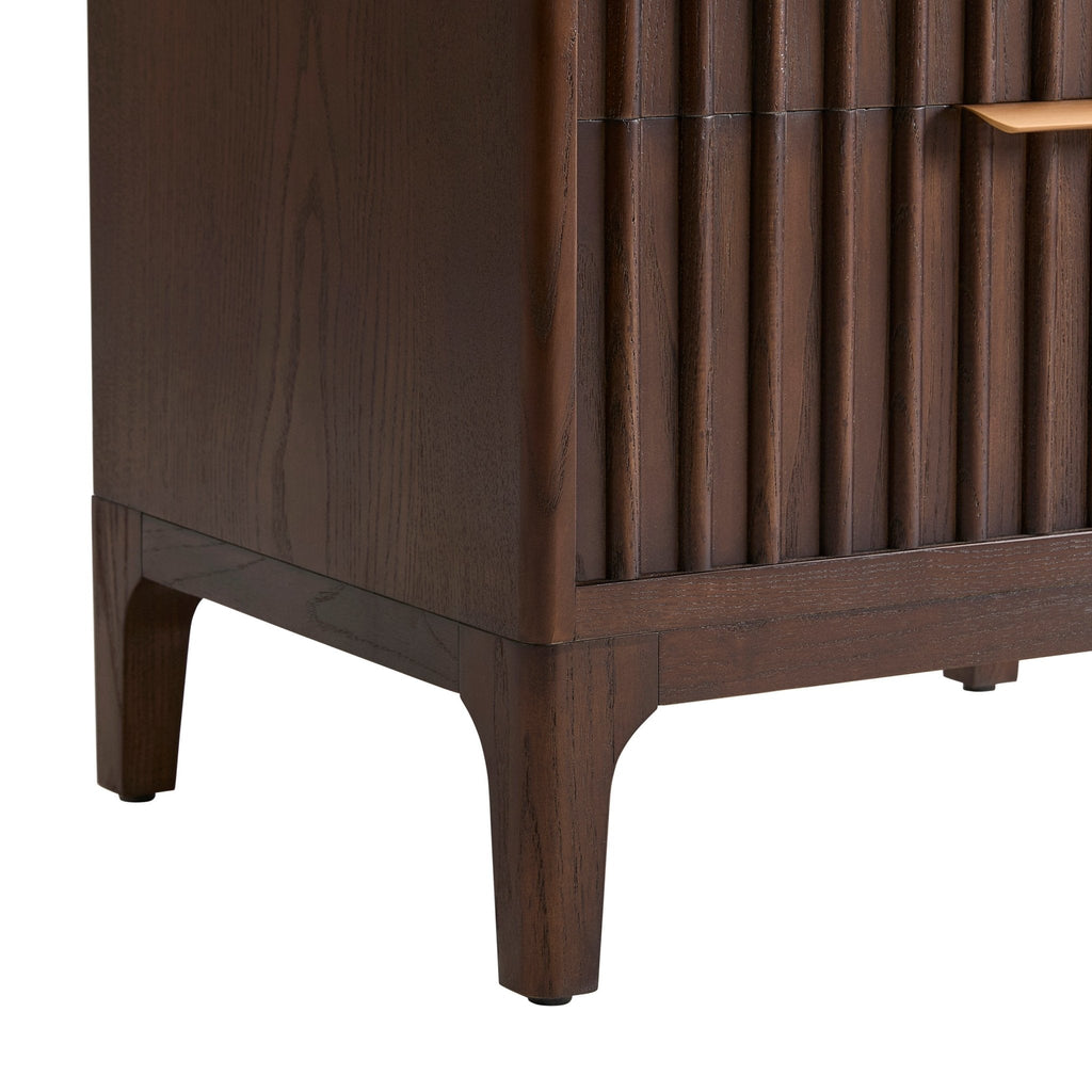 Dusklia - Elena Ash 2 Drawer Bedside Table - Walnut