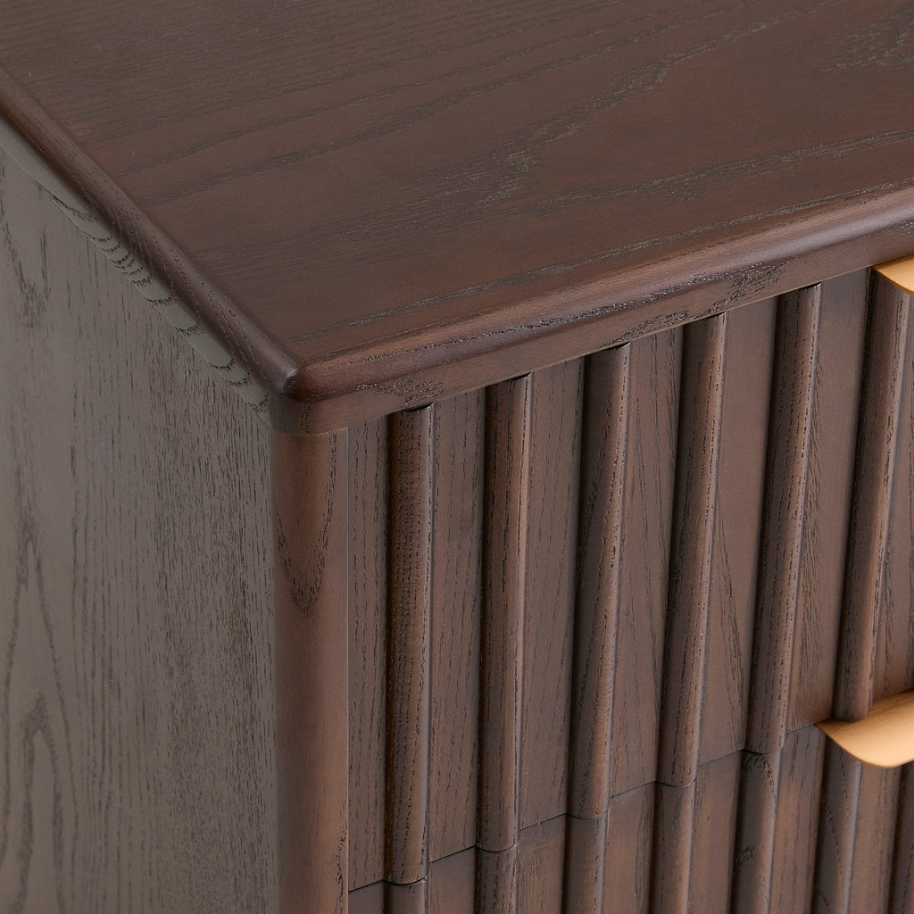 Dusklia - Elena Ash 2 Drawer Bedside Table - Walnut