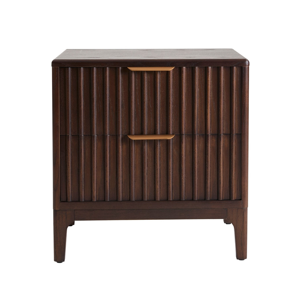 Dusklia - Elena Ash 2 Drawer Bedside Table - Walnut