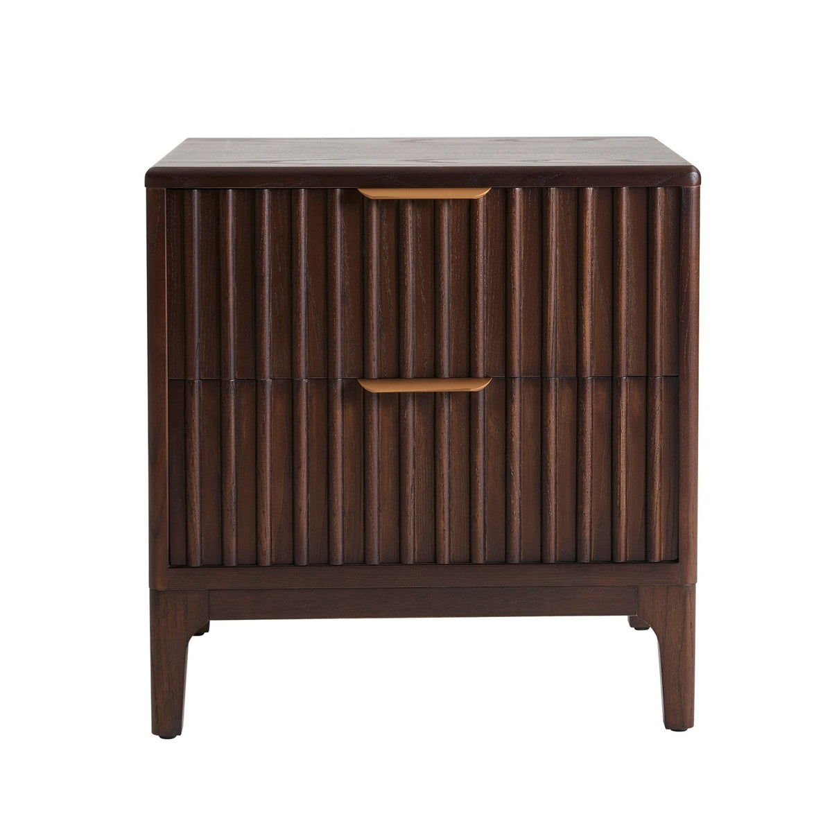 Dusklia - Elena Ash 2 Drawer Bedside Table - Walnut