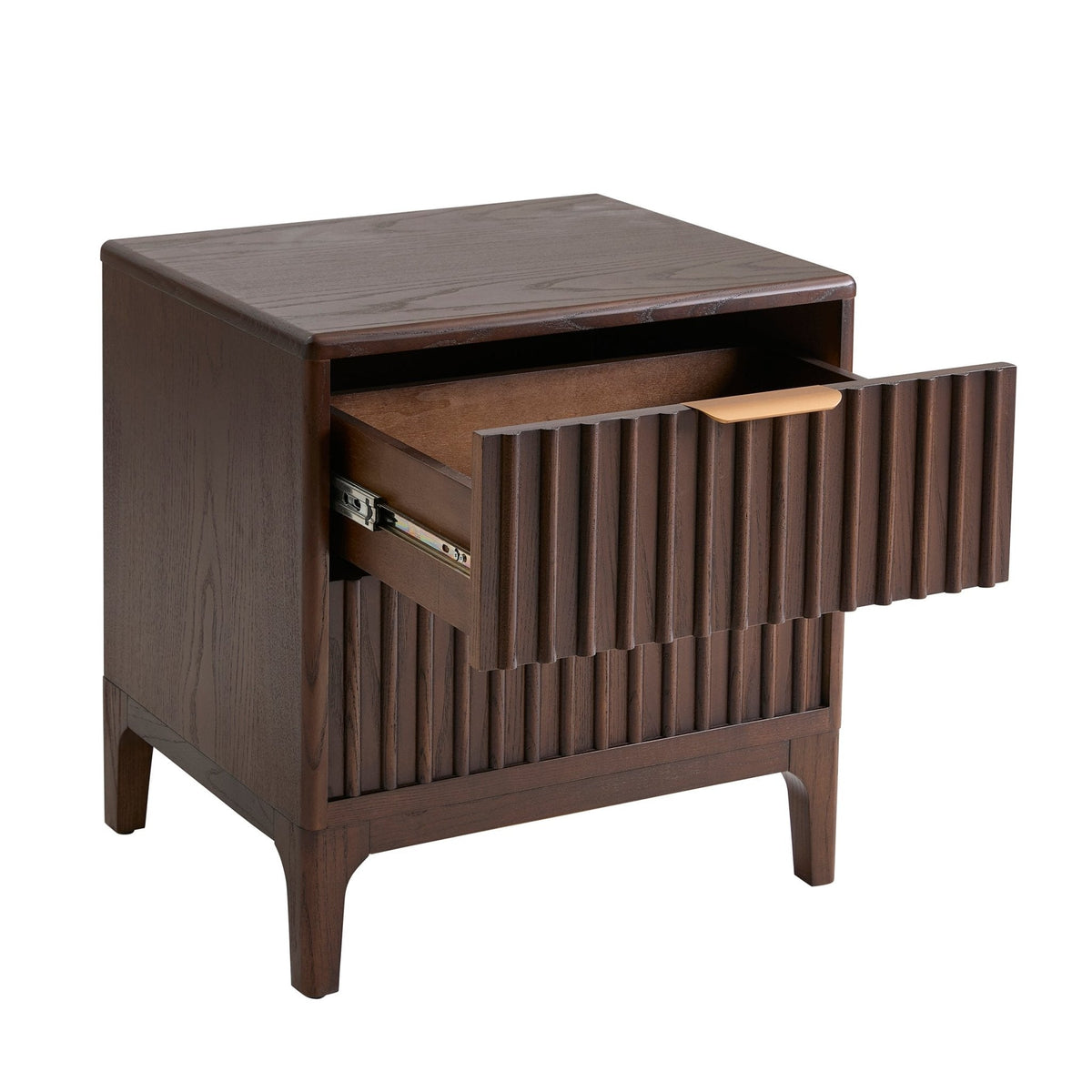 Dusklia - Elena Ash 2 Drawer Bedside Table - Walnut