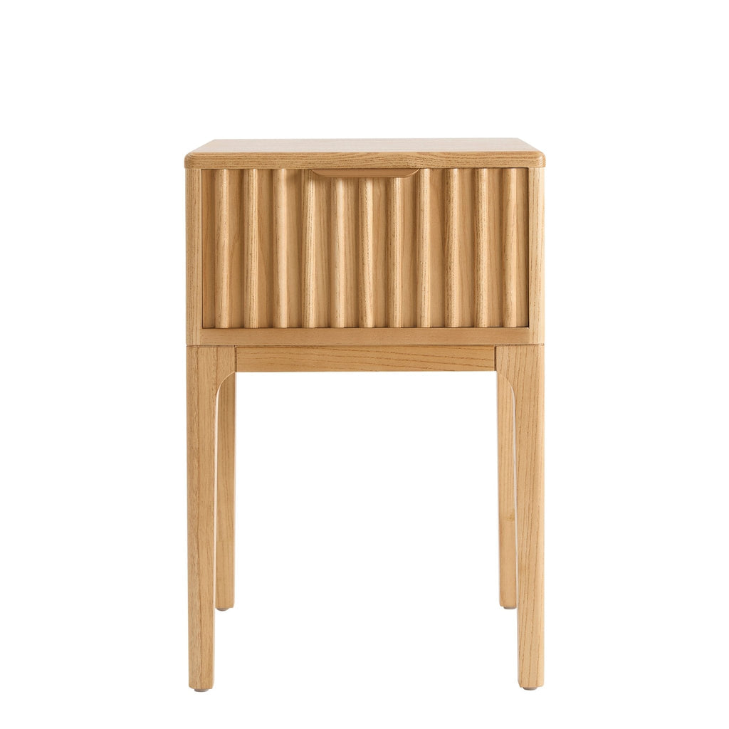 Dusklia - Elena Ash 1 Drawer Nightstand - Light Wood