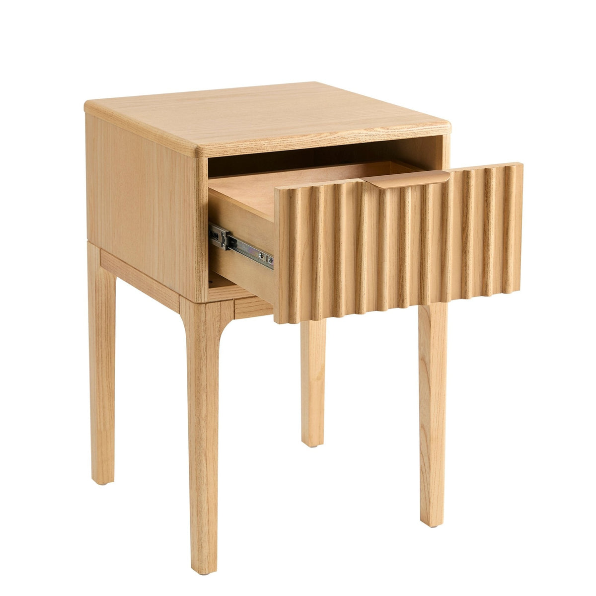 Dusklia - Elena Ash 1 Drawer Nightstand - Light Wood