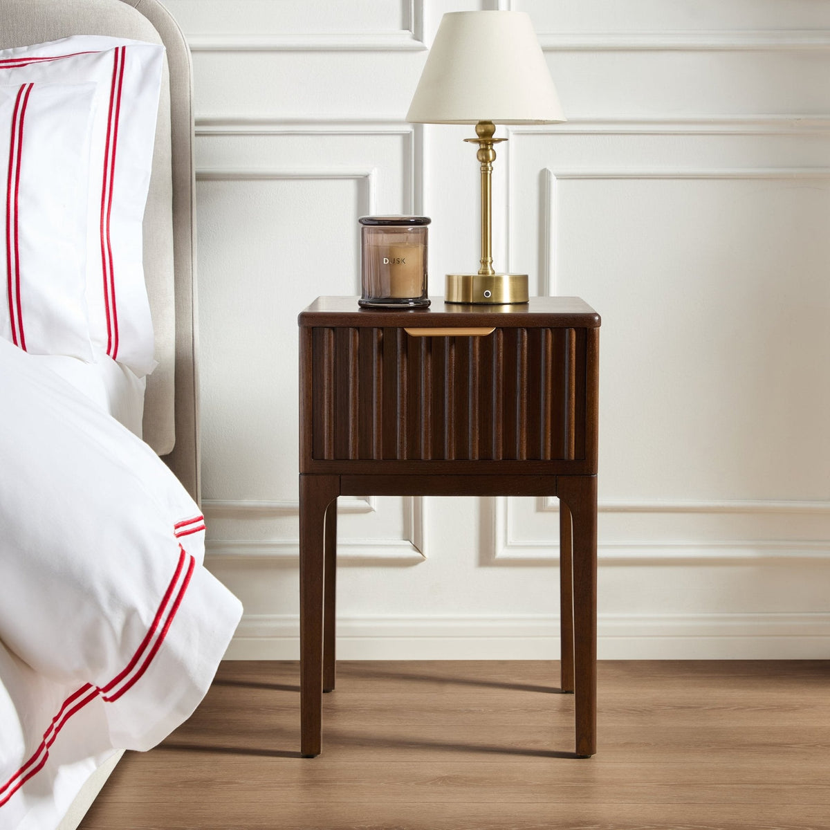 Dusklia - Elena Ash 1 Drawer Nightstand - Walnut