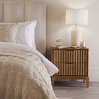 Dusklia - Elena Ash 2 Drawer Bedside Table - Light Wood