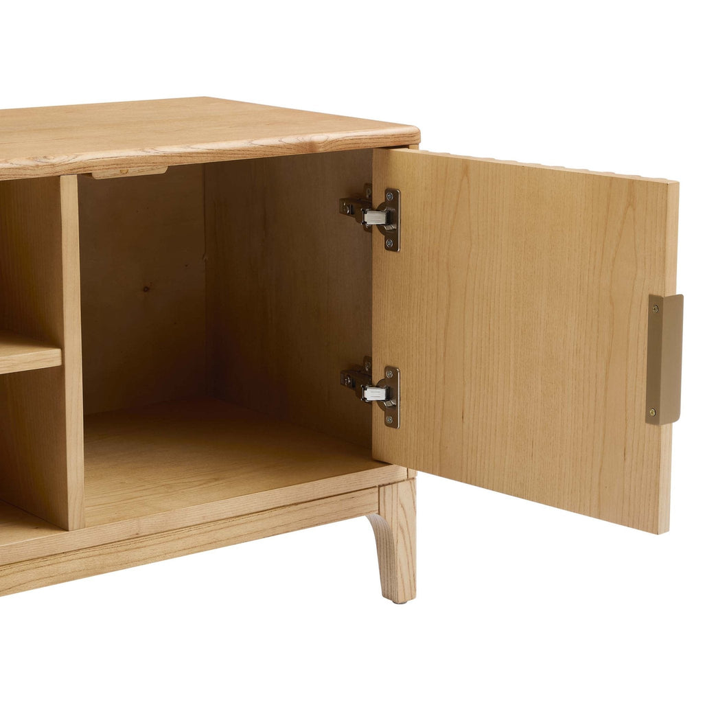 Dusklia - Elena TV Unit for TVs up to 60 - Light Wood - Wood Veneer