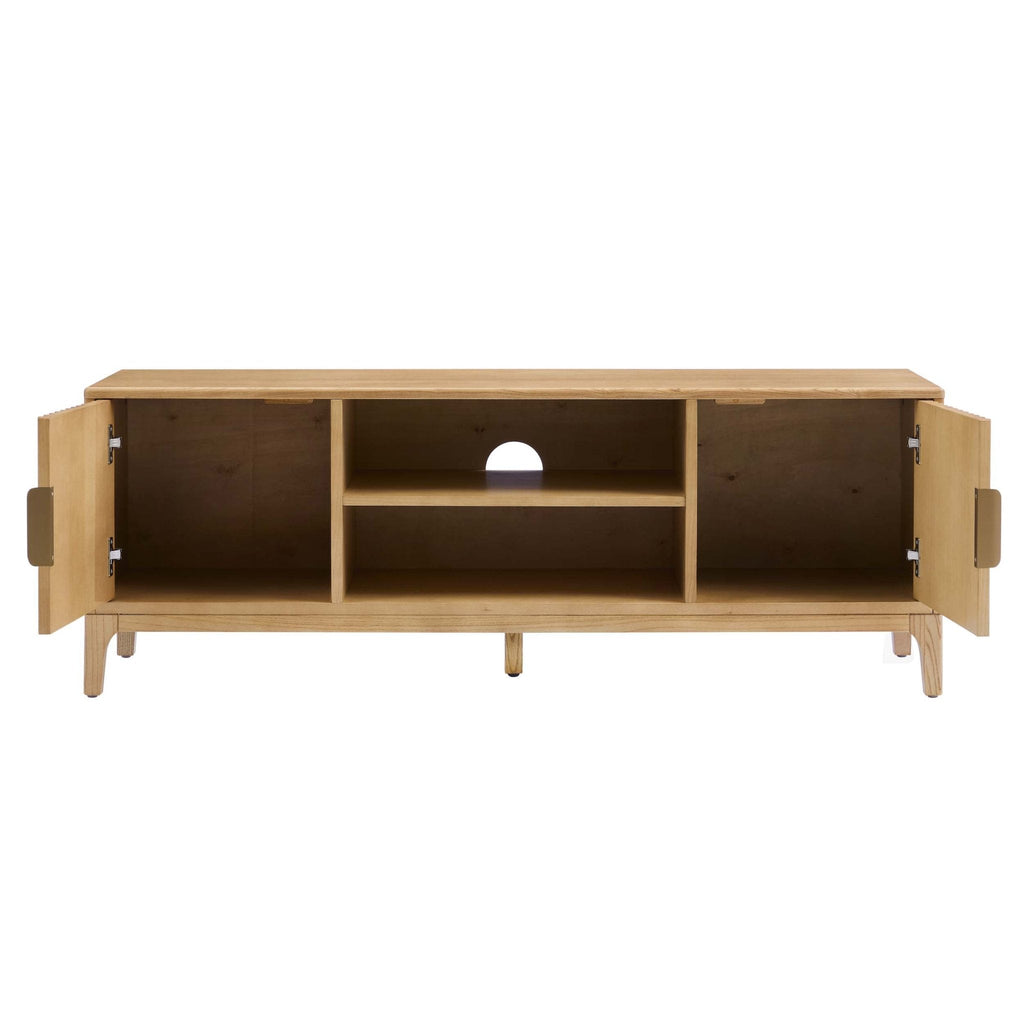 Dusklia - Elena TV Unit for TVs up to 60 - Light Wood - Wood Veneer