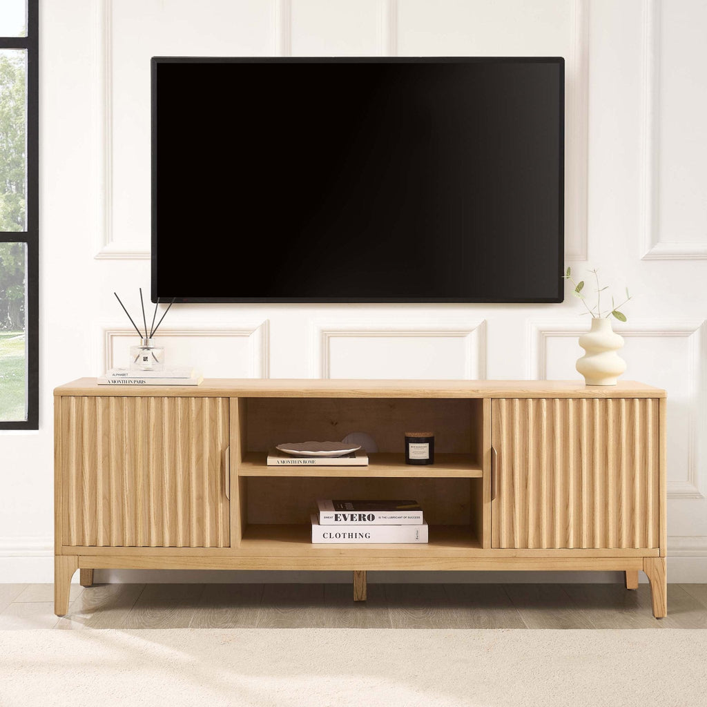 Dusklia - Elena TV Unit for TVs up to 60 - Light Wood - Wood Veneer