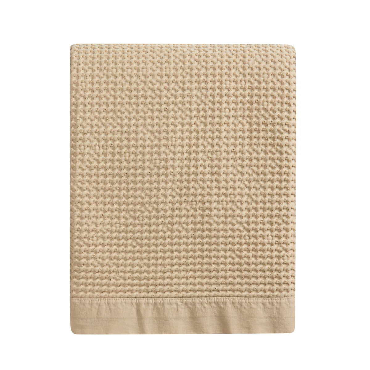 Dusklia - Eleni Cotton Waffle Stonewash Bedspread - Natural