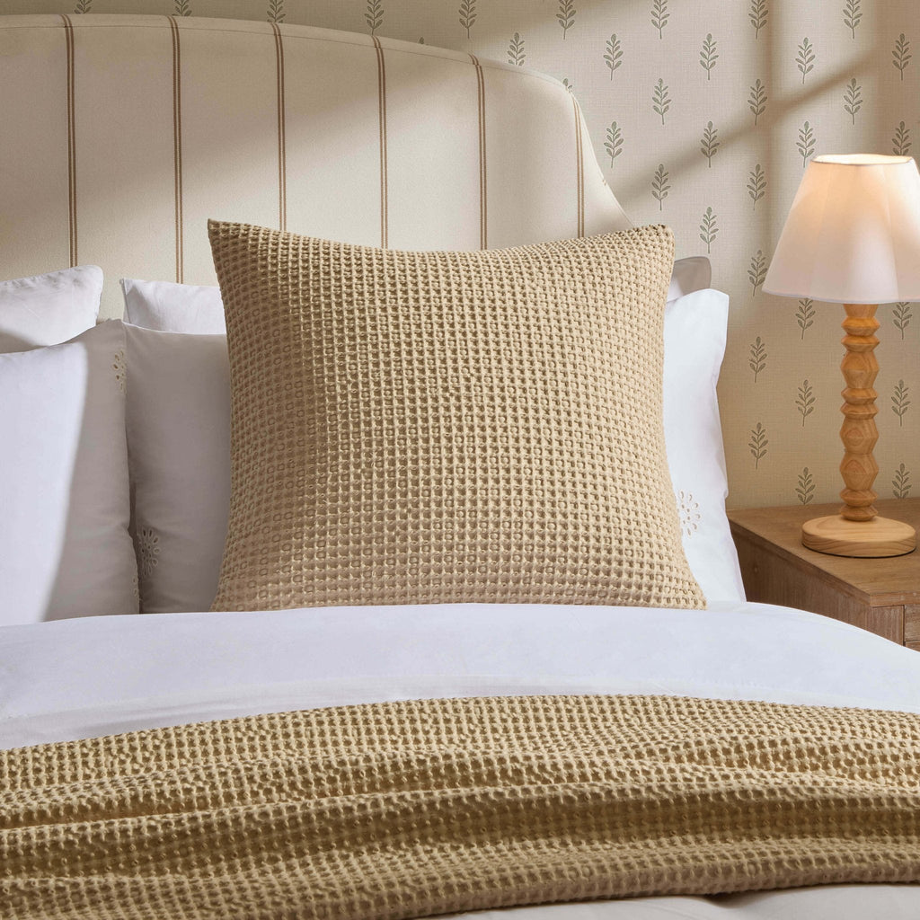 Dusklia - Eleni Cotton Waffle Stonewash Cushion Cover - Natural