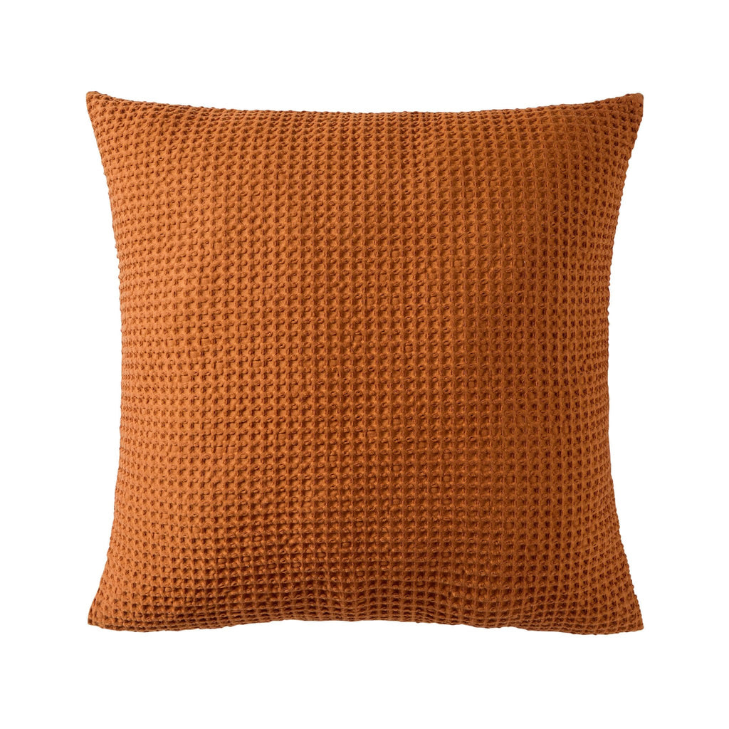 Dusklia - Eleni Cotton Waffle Stonewash Cushion Cover - Orange