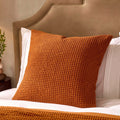 Dusklia - Eleni Cotton Waffle Stonewash Cushion Cover - Orange