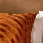 Dusklia - Eleni Cotton Waffle Stonewash Cushion Cover - Orange