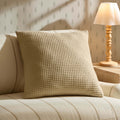 Dusklia - Eleni Cotton Waffle Stonewash Sofa Cushion Cover - Natural