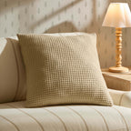 Dusklia - Eleni Cotton Waffle Stonewash Sofa Cushion Cover - Natural
