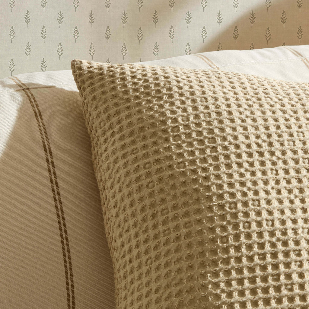 Dusklia - Eleni Cotton Waffle Stonewash Sofa Cushion Cover - Natural