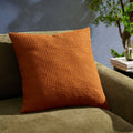 Dusklia - Eleni Cotton Waffle Stonewash Sofa Cushion Cover - Orange
