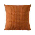 Dusklia - Eleni Cotton Waffle Stonewash Sofa Cushion Cover - Orange