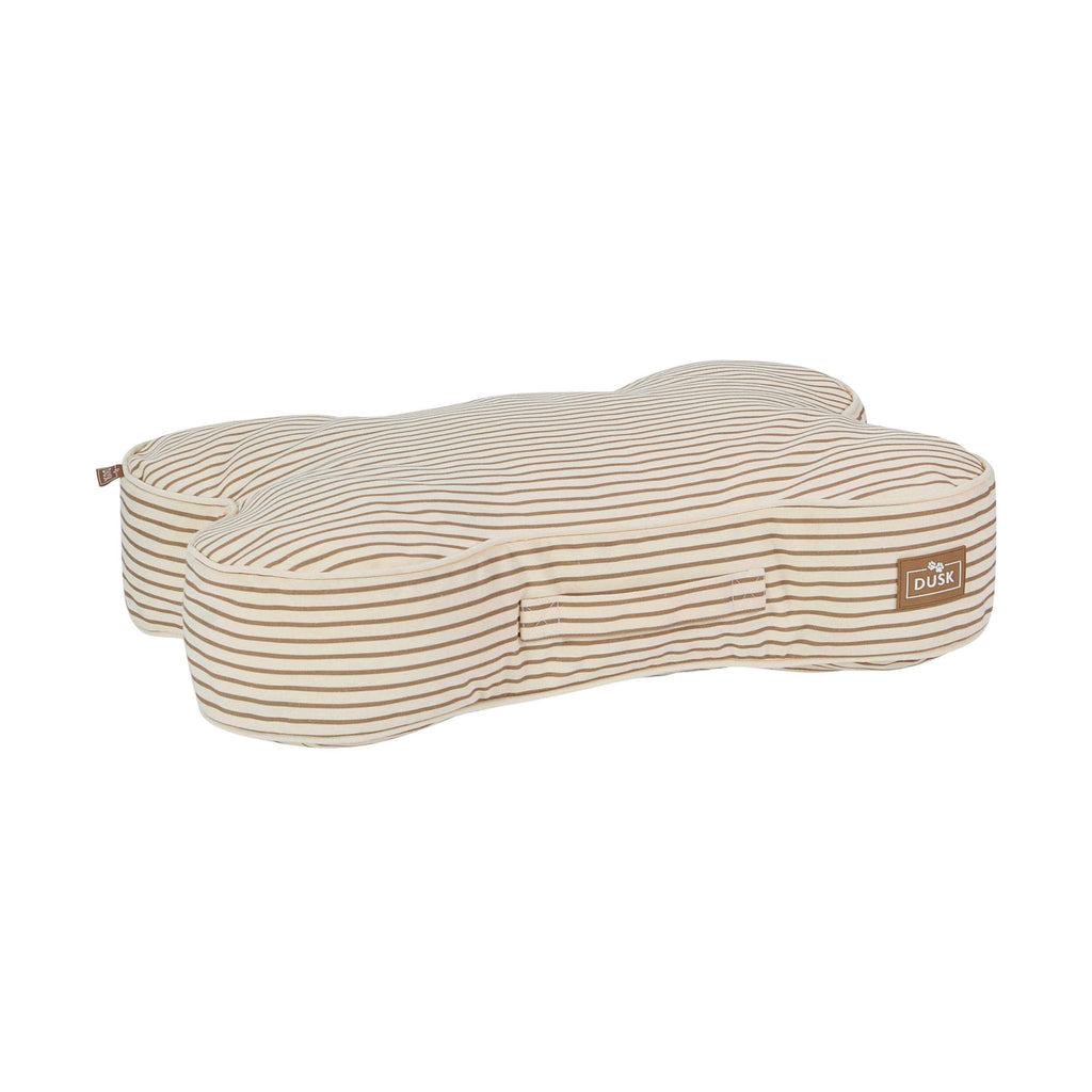 Dusklia - Elio Bone Shaped Striped Pillow Bed - Natural