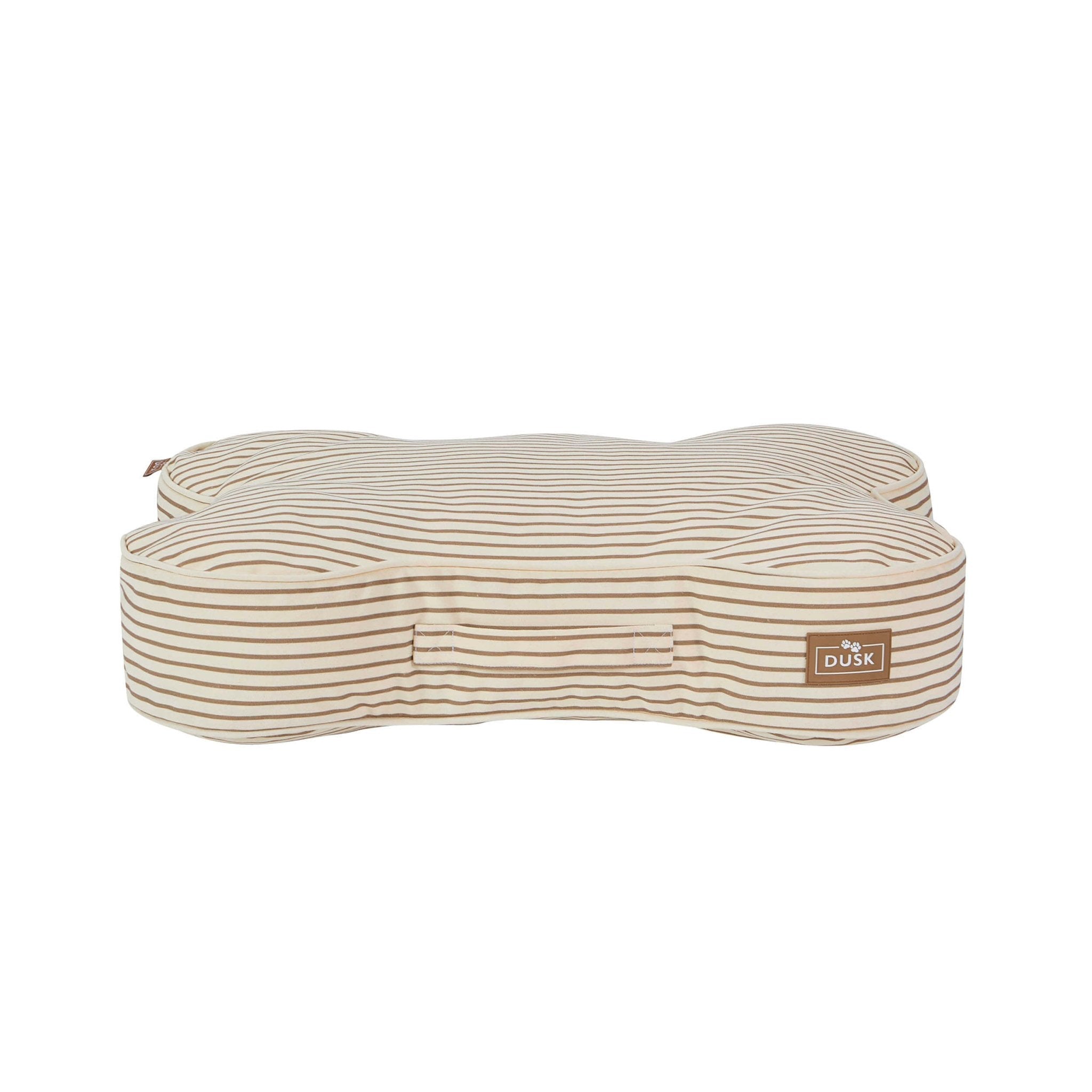 Dusklia - Elio Bone Shaped Striped Pillow Bed - Natural