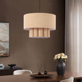 Dusklia - Eli Faux Suede Two Tier Scallop Ceiling Shade - Beige