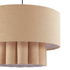 Dusklia - Eli Faux Suede Two Tier Scallop Ceiling Shade - Beige