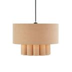 Dusklia - Eli Faux Suede Two Tier Scallop Ceiling Shade - Beige