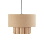 Dusklia - Eli Faux Suede Two Tier Scallop Ceiling Shade - Beige