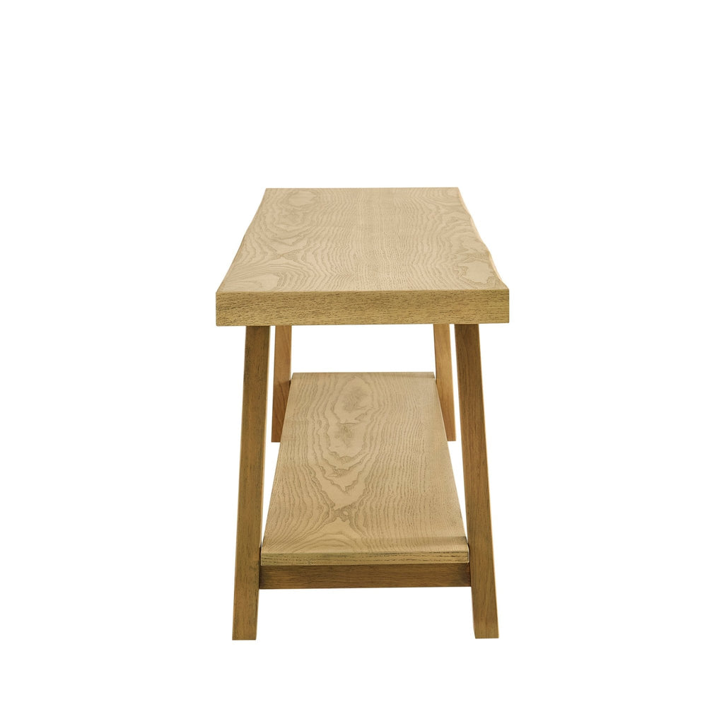 Dusklia - Eliza Wooden Shelf Bench - Light Wood