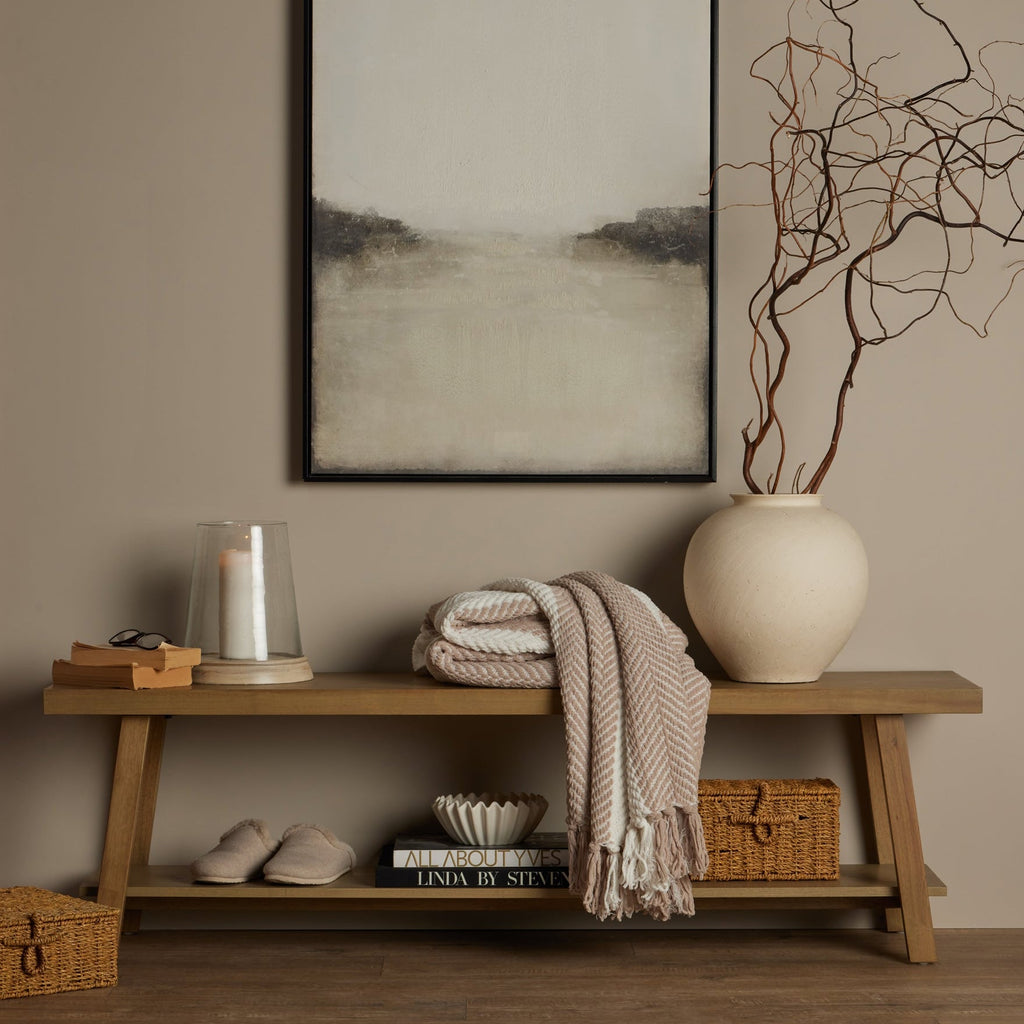 Dusklia - Eliza Wooden Shelf Bench - Light Wood