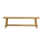 Dusklia - Eliza Wooden Shelf Bench - Light Wood