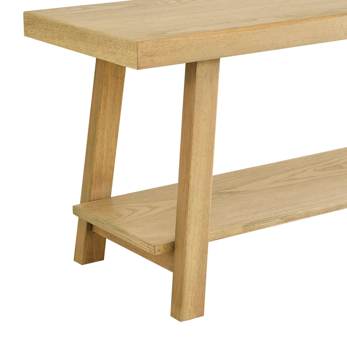 Dusklia - Eliza Wooden Shelf Bench - Light Wood