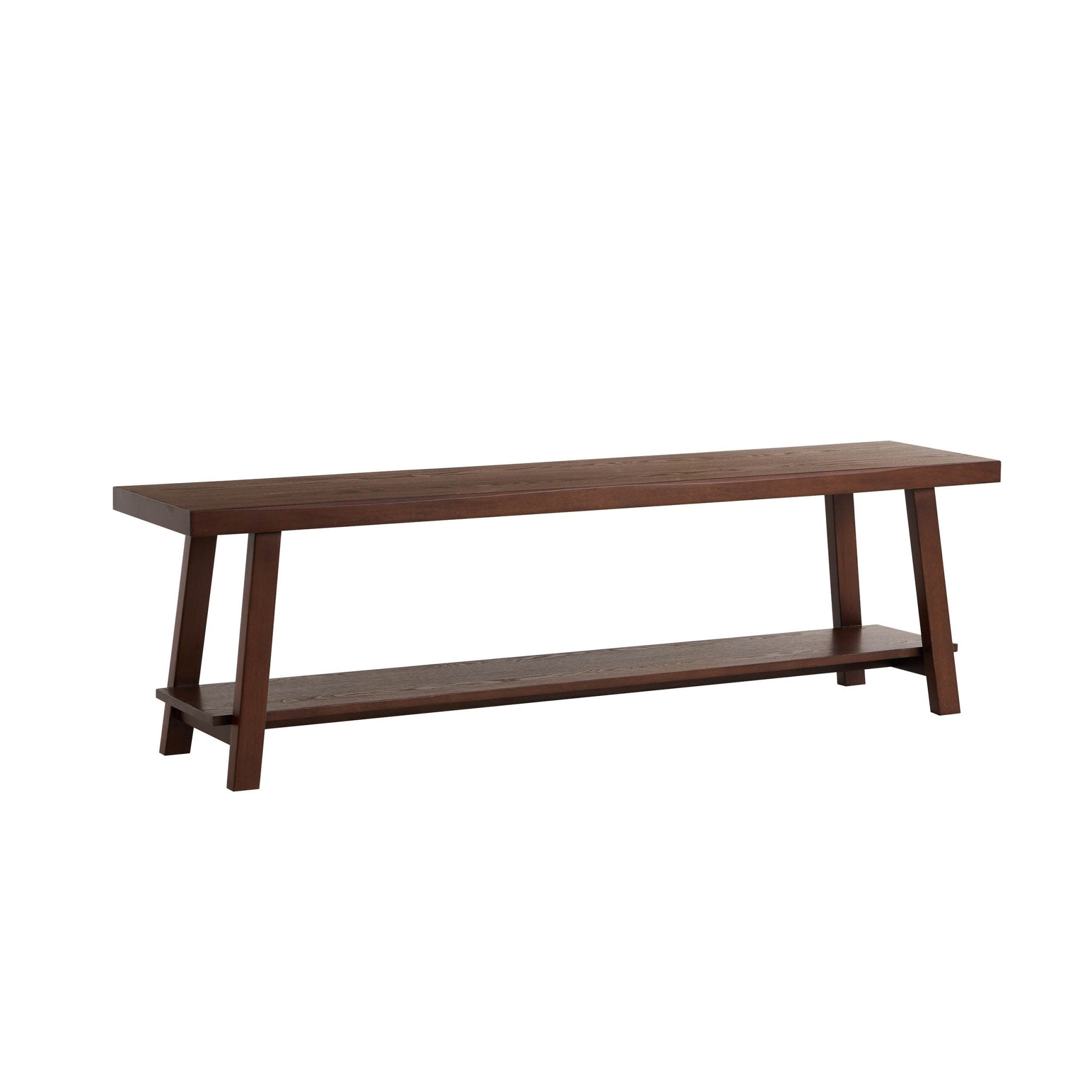 Dusklia - Eliza Wooden Shelf Bench - Walnut