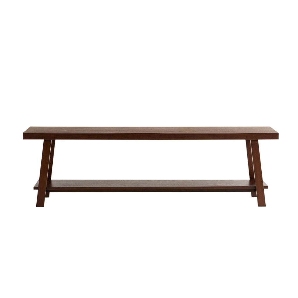 Dusklia - Eliza Wooden Shelf Bench - Walnut