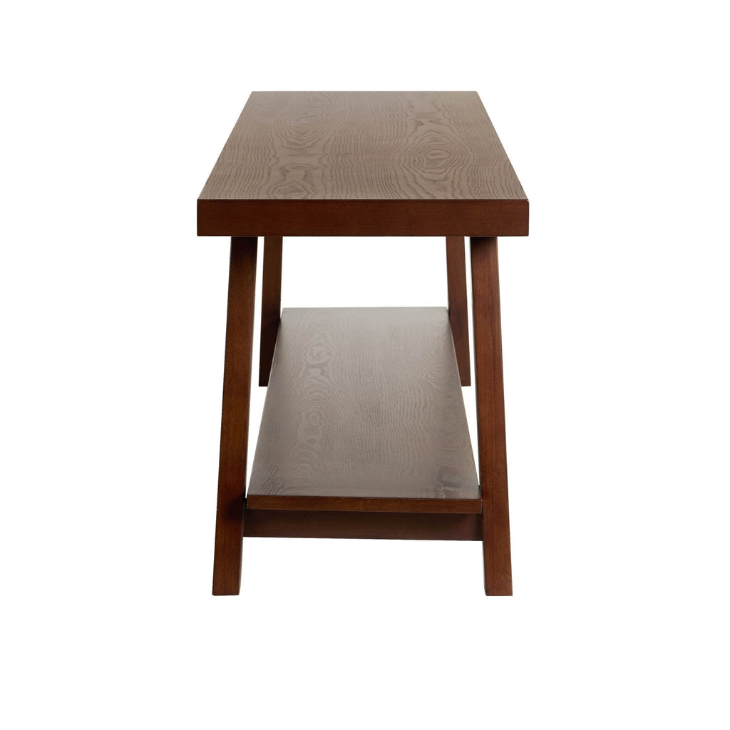 Dusklia - Eliza Wooden Shelf Bench - Walnut