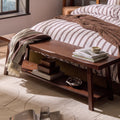 Dusklia - Eliza Wooden Shelf Bench - Walnut