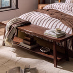 Dusklia - Eliza Wooden Shelf Bench - Walnut